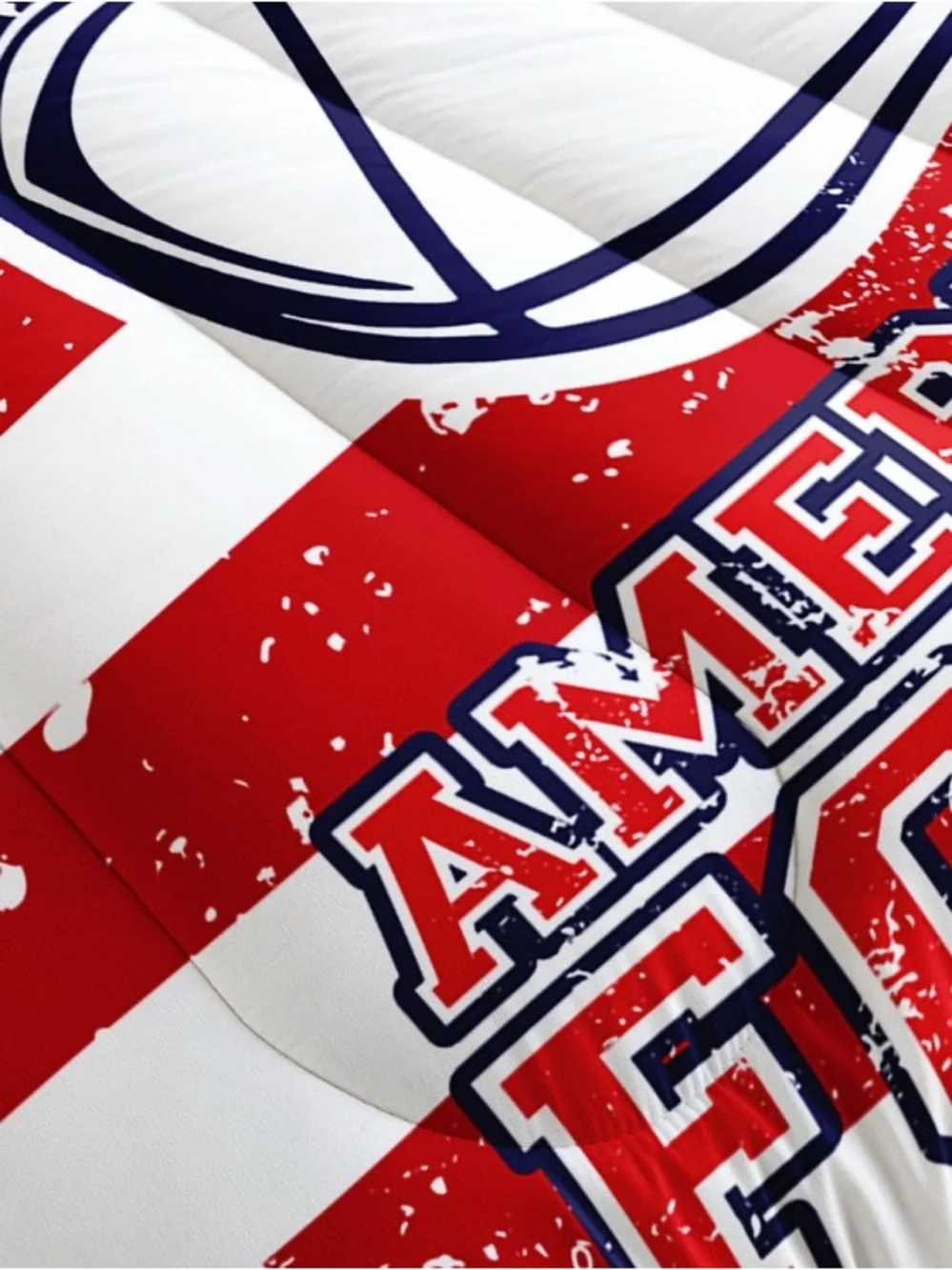 Comforter Set American Flag Printed Bedding 1 Comforter and 2 Pillowcases (Full)